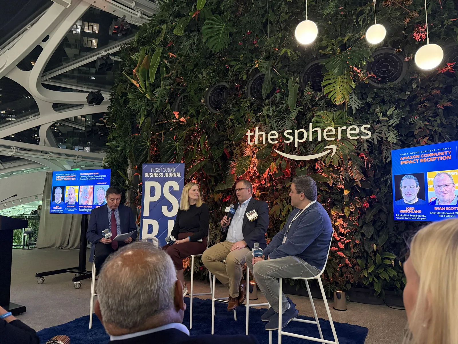 Josh on the Puget Sound Business Journal food security panel at the Amazon Spheres